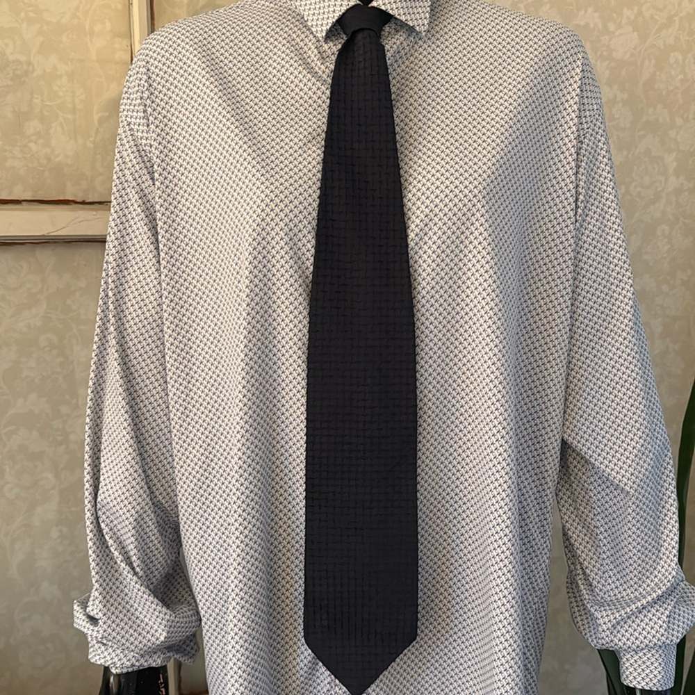 PRINCIPE Men's 100% Silk Neck Tie ~ Navy Blue ~ Hand Made in Italy